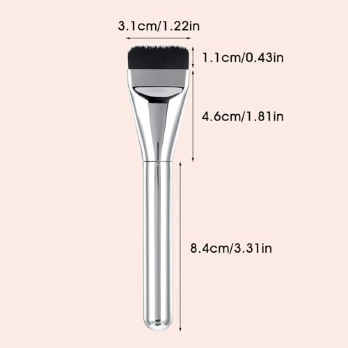 Ymapinc 4pc Silver Flat Foundation Brush Set – Thin Blade Liquid Foundation Brushes
