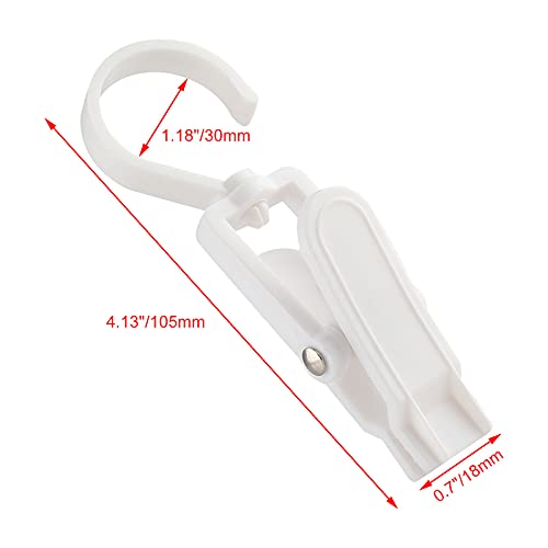 Jiozermi 20 PCS White Laundry Clips - Strong 360° Swivel Hooks