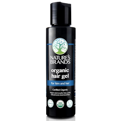 Nature's Brands Organic Hair Gel - 4 Fl Oz, No Synthetic Chemicals, Vegan & USDA Certified Organic