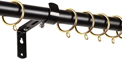 Gold Metal Adjustable Curtain Rod Bracket for 1 & 1 1/8 Inch Rods - 2 Set