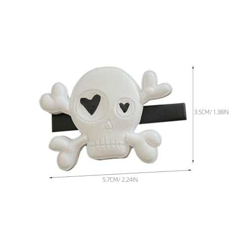 Goth Skull Hair Clips - 2 Pairs Halloween Barrettes for Women