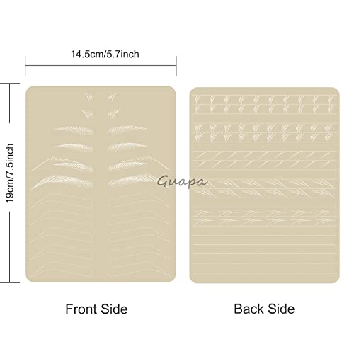5pcs Microblading Practice Skins - Double-Sided Inkless Eyebrow Mats
