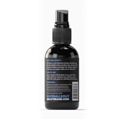 Ballsy Ball Sack Spray - Men's Body & Groin Deodorant, 2oz (Pack of 2)