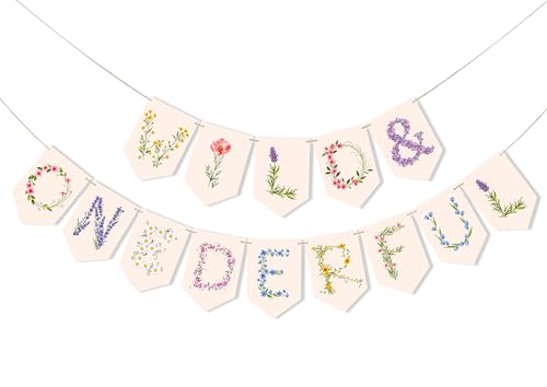 Wildflower Birthday Banner for Baby Girl - Pre-Strung Decor