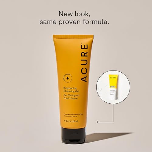 Acure Brightening Cleansing Gel - Vegan Facial Cleanser 4 fl oz