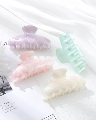 4 Pcs Acrylic Claw Clips for Hair, Non-Slip Strong Hold Hair Clips