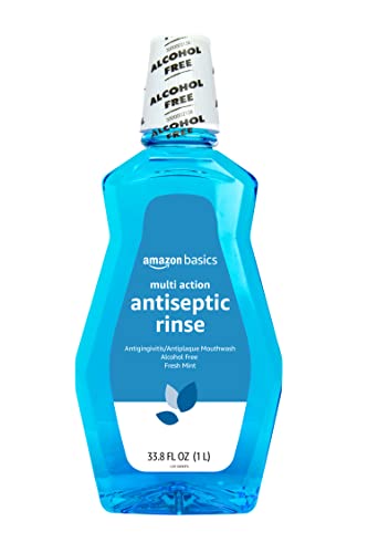 Amazon Basics Alcohol-Free Antiseptic Mouth Rinse 1L Fresh Mint Flavor - Pack of 1