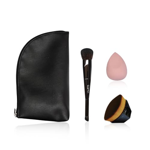 Brush Master 3-Piece Makeup Brush and Sponge Set for Flawless Application