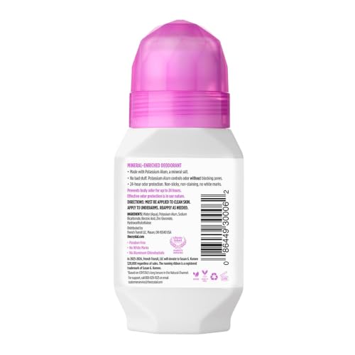 Crystal Mineral Deodorant Roll-On Unscented 2.25 Fl oz (Pack of 2)