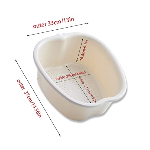 AXLOFO Foot Soaking Bath Basin - Large White Tub for Relaxation