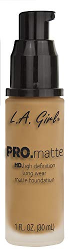 L.A. Girl PRO.Matte Foundation - Light Tan GLM676, 2-Pack Long-Lasting