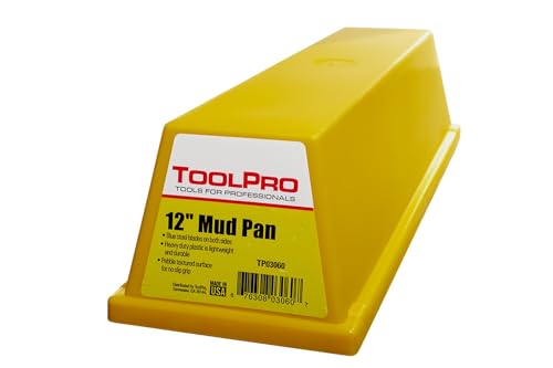 ToolPro 12" Heavy Duty Textured Yellow Plastic Mud Pan TP03060
