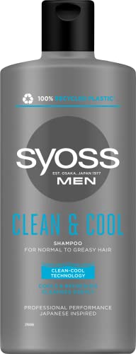 Syoss Men Clean & Cool Shampoo for Normal to Greasy Hair - 440ml