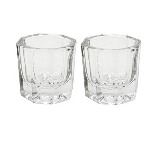 GBSTORE Nail Art Dappen Dish - Glass Crystal Cup Set (2 Pcs)