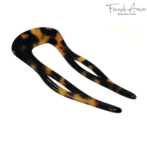 French Amie Tokyo 3-Inch Medium U Hair Pin for Women Girls — Tortoise Shell