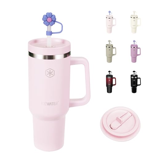 ICEWATER 40 oz Leakproof Insulated Tumbler with 2 Lids