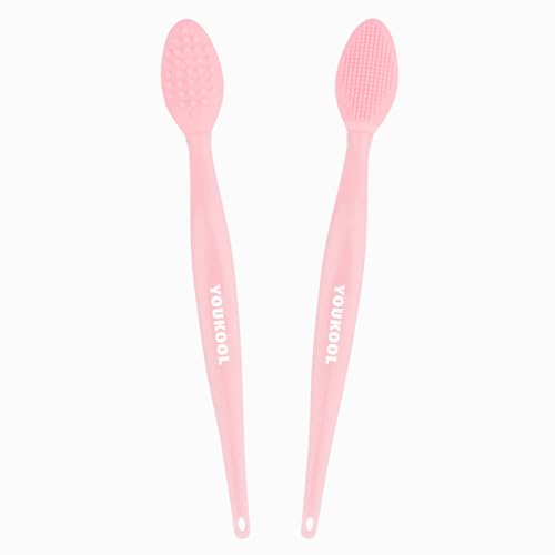 Dual-Sided Silicone Lip Scrub Brush Tool - 2pcs Pink