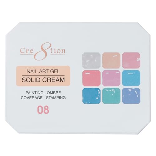 Cre8tion HEMA-Free Nail Art Gel Palette - 9 Soft Macaron Colors