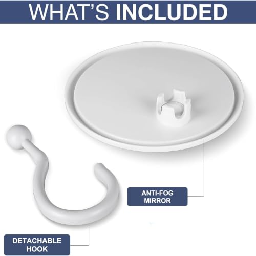 MIRRORVANA White Fogless Shower Shaving Mirror - 6.7 Inch, Hangable & Shatterproof