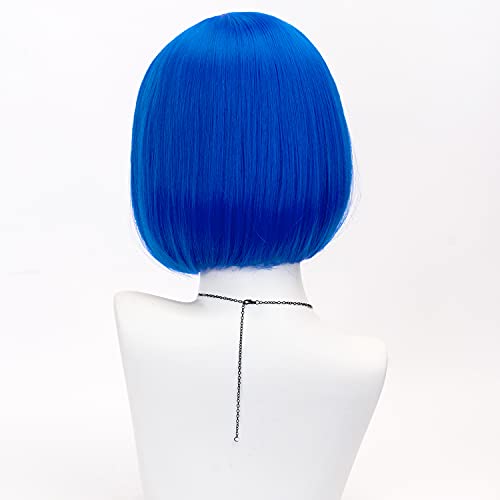 Blue Bob Cosplay Wig for Women - Short Straight A-Light Blue with Accessories
