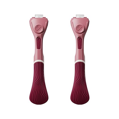 Dollar Shave Club Maroon Replacement Razor Handles for Women - 2 Pack