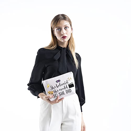 She Believed Theatre Makeup Bag - Inspirational Gift & Organizer