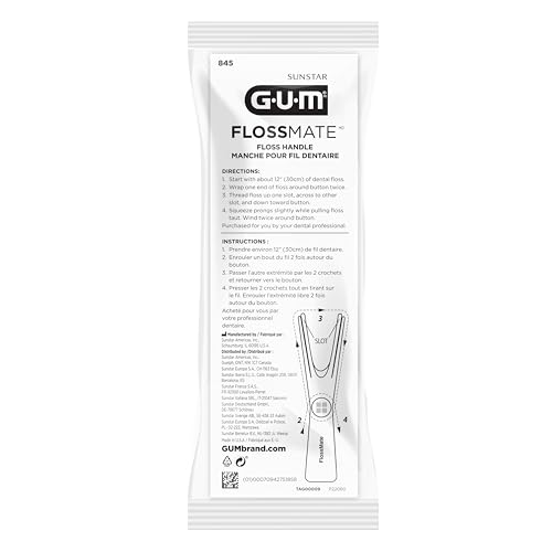 GUM Flossmate Reusable Floss Handle - 1 Foot (Pack of 3) for Dental Health