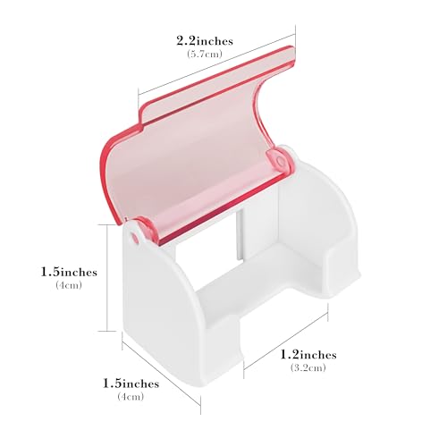 LUEXBOX 2 Pack Razor Holder with Cover for Shower Wall, Self Adhesive Razor Stand Shaver Organizer, Plastic Razor Hanger Hooks Compatible with Gillette Venus, Flamingo, BIC, Billie (Clear Pink)