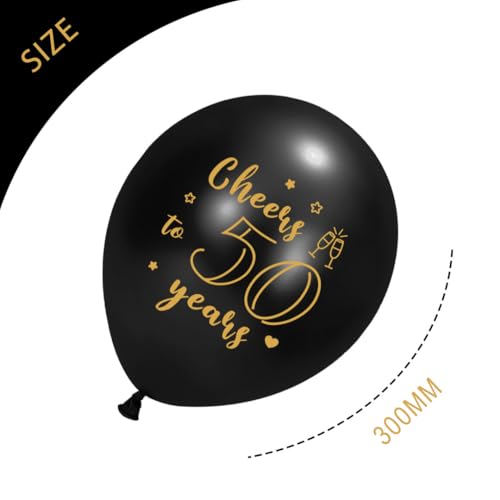50th Birthday Balloons - Black Gold Party Decorations (30pcs)
