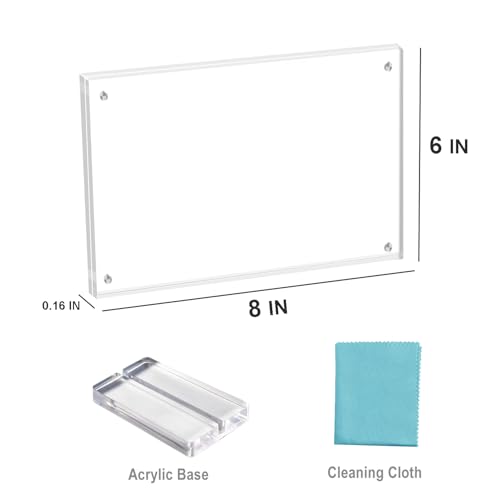 6x8 Magnetic Acrylic Picture Frame - Double-Sided Desktop Display