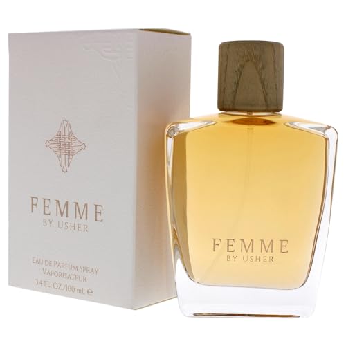 Usher Femme Eau de Parfum for Women, Chypre Floral Fragrance, 3.4 oz
