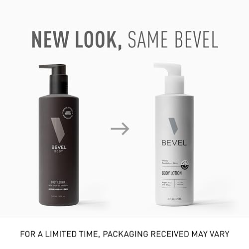 Bevel All Day Body Lotion for Men, Shea Butter & Argan Oil, 16 Oz (2 Pack)