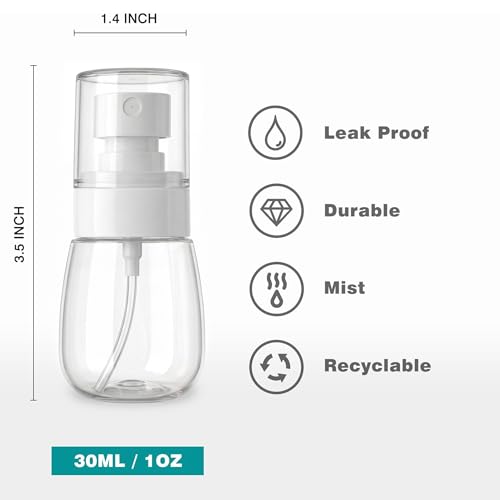 GIVITASOT 1oz Travel Spray Bottles - Refillable Fine Mist Set of 3