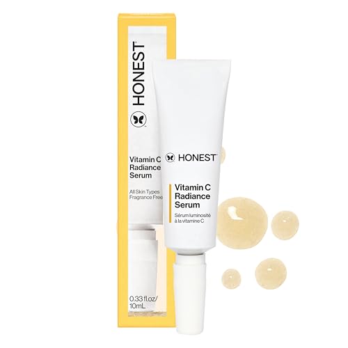 Honest Beauty Mini Vitamin C Radiance Serum 0.33 fl oz Travel Size, Fragrance-Free