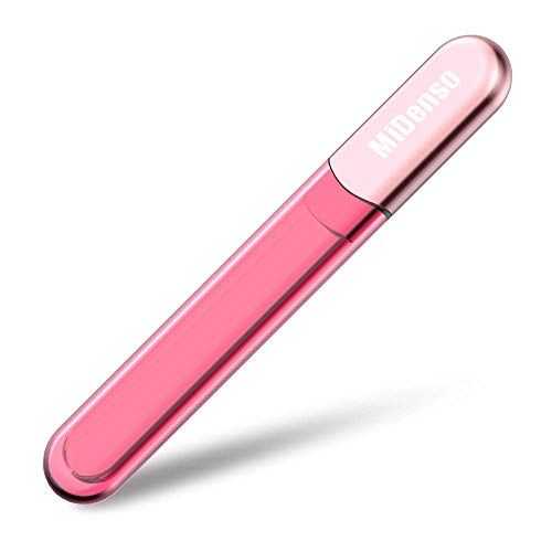 MiDenso Premium Double-Sided Glass Nail File with Case - Rose Gold