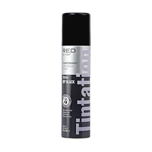 Red by Kiss Tintation Temporary Hair Color Spray, Off Black, 2.82 oz