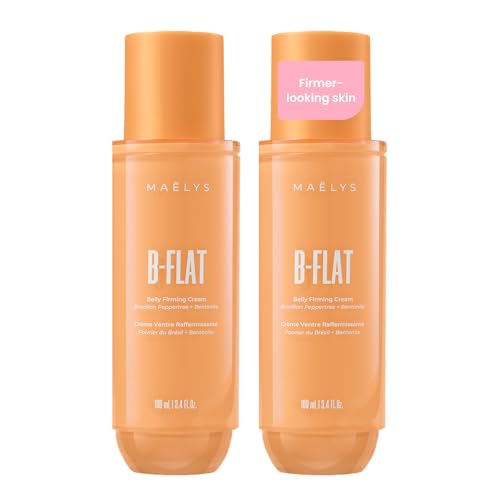 MA?LYS B-FLAT Belly Firming Cream for Women - Skin Tightening & Moisturizing Treatment with Shea Butter & Bentonite Clay - Smooths Look of Stretch Marks - Postpartum Body Care (2 Pack)