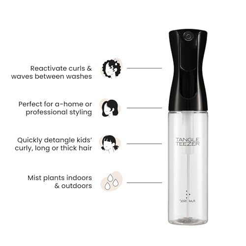 TANGLE TEEZER Refillable Fine Mist Spray Bottle Black 10.1 oz Hair Care
