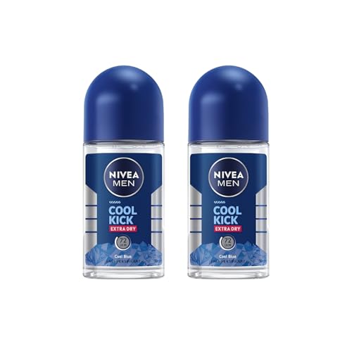 NIVEA Men Cool Kick Roll-On Deodorant 50ml – Refreshing Scent & Quick Dry