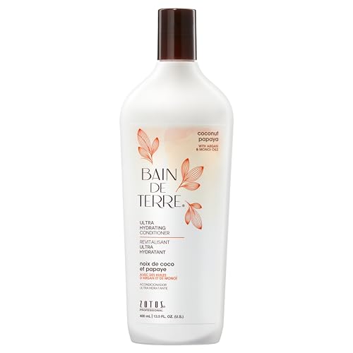 Bain de Terre Coconut Papaya Conditioner 13.5 Fl Oz - Ultra Hydrating Moisture Quench for Dry, Damaged Hair