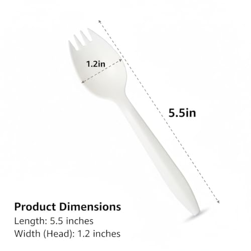 Eco-Friendly Heavy Duty Disposable Sporks | 100 Count, BPA Free