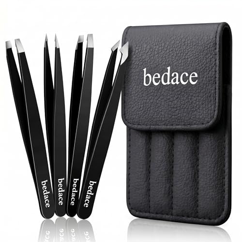 BEDACE Stainless Steel Precision Tweezers for Hair Removal