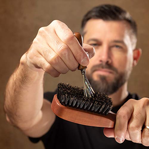 Handmade Beard & Hair Brush Cleaner with Rosewood & Stainless Steel - Long Rake