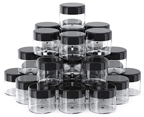 MABUA 60-Pack 1oz Plastic Storage Containers with Lids - Leak-Proof Jars for Cosmetics, Food & More
