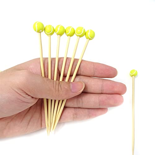 Honbay 100PCS Sports Ball Cocktail Skewers - Decorative Wooden Picks