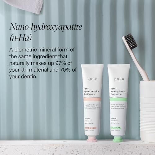 Boka Nano Hydroxyapatite Fluoride-Free Toothpaste Trial Pack (2.6 oz) – D. Ela Mint, Coco Ginger