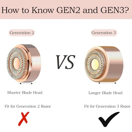 Generation 3 Replacement Heads for Flawless Replacement Heads Gen 3 Compatible with Finishing Touch Flawless Facial Hair Remover Ring Light Version,New Upgraded Replacement Blades for Flawless,2 Pack.
