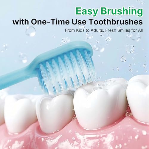 Fresings 50-Pack Disposable Toothbrushes with Fluoride-Free Toothpaste