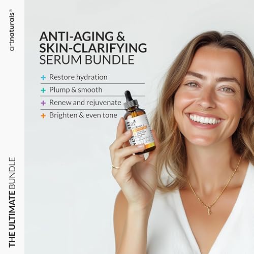 Vitamin C Serum Skin Care 4-Piece Set: Includes Retinol, Hyaluronic Acid & Niacinamide ? Anti-Aging, Skin Brightening, Hydrating, Wrinkle Reduction, Dark Spot Corrector ? 3-Month Supply ? artnaturals
