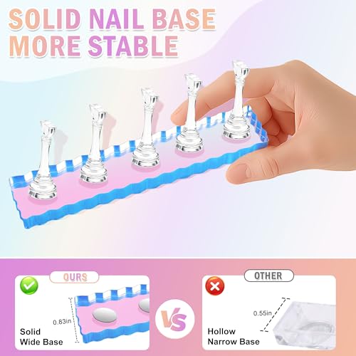 Heart Shaped Acrylic Nail Stand for Press On Nails - 2pcs Kit